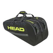 Сумка-чехол HEAD Base Racquet Bag M, 261413-BKNY, с карманом, на 6 тен.ракеток, черно-салатовый 76x32x28см
