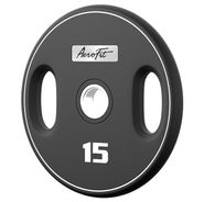 AeroFit AFPUPLB15 олимпийский полиуретановый диск 15 кг, черный, с 2-мя хватами