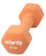 УЦЕНКА Гантель неопреновая DB-201 2 кг, оранжевый пастель Starfit ЦБ-00000654