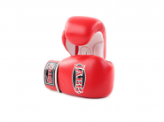 Перчатки боксёрские (нат.кожа) Jabb JE-2014 красный/белый 10 унций 311006