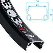 Обод Y303, 20"х24ммх48H, A/V, одинарный, чёрный ALEX RIMS ZTB90946