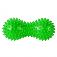 Массажер двойной мячик с шипами Sportex B32130-2 (зеленый) (ПВХ) 	10018872