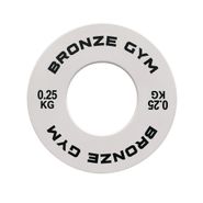 Диск калиброванный BRONZE GYM для пауэрлифтинга белый 0,25 кг