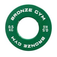 Диск калиброванный BRONZE GYM для пауэрлифтинга зеленый 0,5 кг