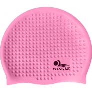 Шапочка для плавания силикон C33214 взрослая массажная (розовая) 10016703 