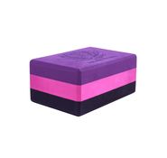 Блок для йоги трехцветный премиум в коробке Original FitTools FT-3DBLOCK