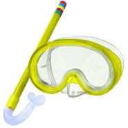 Набор для плавания маска трубка (желтый) (ПВХ) R18172 10014470