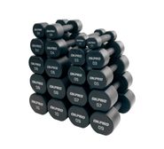 Набор полиуретановых гантелей от 1 до 10 кг (серый лого) OKPRO OK1025C-1-10-G