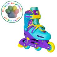 Раздвижные роликовые коньки JE-SK-P580-50 Violet (антистресс сквиш лапка в подарок) (XS (25-28)) JUSTENERGY JE-SK-P580-50
