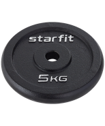 Диск чугунный Core BB-204 d=26 мм, черный, 5 кг Starfit УТ-00018818