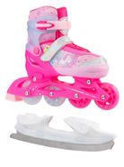 Раздвижные роликовые коньки трансформеры CK-SK-P320-30-TRF Pink (со сменными лезвиями) (M (33-36)) Alpha Caprice CK-SK-P320-30-TRF
