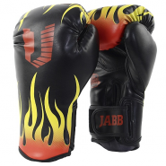 Перчатки бокс.(иск.кожа) Jabb JE-4077/Asia 77 Fire черный 8ун. 358937