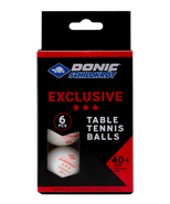 Мяч для настольного тенниса 3* Exclusive, белый, 6 шт. Donic ЦБ-00003357