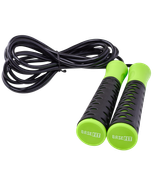 Скакалка RP-103 PVC, с нескользящей ручкой, 3,05 м, черный/зеленый BASEFIT УТ-00019771