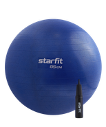 БЕЗ УПАКОВКИ Фитбол STARFIT GB-109 антивзрыв, 1500 гр, с ручным насосом, темно-синий, 85 см STARFIT ЦБ-00000891