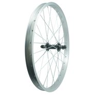 Колесо 16" переднее, обод одинарный алюм. б/пист., втулка стальная, на гайках, чёр. ВЕЛООЛИМП ZVO21258