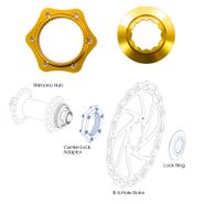 ALHONGA Адаптер втулка Center Lock/ ротор 6 болтов, "золото" ALHONGA ZTB17867