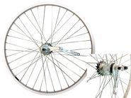 Колесо 16" заднее, обод одинарный алюм. б/пист. серебристый, втулка тормозная ВЕЛООЛИМП ZXX18851
