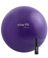 Фитбол GB-109 антивзрыв, 1200 гр, с ручным насосом, фиолетовый, 75 см Starfit УТ-00020233