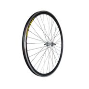 Колесо 24" перед., обод двойной алюм. б/пист. чёр., втулка стальная, гайка,серебр. ВЕЛООЛИМП ZVO20617