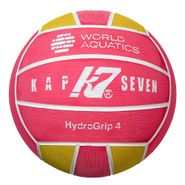 Мяч для водного поло KAP7 HydroGrip World Aquatics,98203 р.4, жен.,резина, 400-450гр, розов-желт-бел 4
