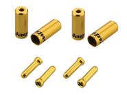 CHA099-OJ Наконечники оболочек 10х4,5мм, 6х5мм и тросов 4шт. золотые. Компл. JAGWIRE ZJG50683