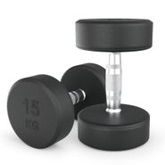 Гантель UNIX Fit PRO круглая обрезиненная 15 кг, 2 шт. UNIX Fit™ DBRND15PBKx2