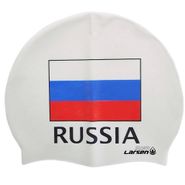 Шапочка плавательная Larsen Russia, силикон, белый Larsen 308509