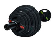 Штанга олимпийская 128 кг (диски с двумя хватами, черный гриф) Original FitTools FT-2HGSET-128-BLACK