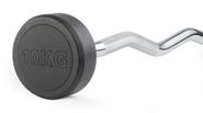 Штанга неразборная обрезиненная 10 кг. Изогнутый гриф. VictoryFit VF-DX5100