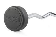 Штанга неразборная обрезиненная 15 кг. Изогнутый гриф. VictoryFit VF-DX5150