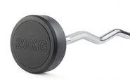 Штанга неразборная обрезиненная 20 кг. Изогнутый гриф. VictoryFit VF-DX5200