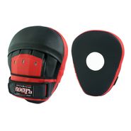 Лапы боксерские гнутые "Боецъ" 110 (черно-белые) BF Лапы боксерские гнутые "Боецъ" 110