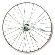 Колесо 24" заднее, обод одинарный алюм. б/пист. серебристый, втулка тормозная ВЕЛООЛИМП ZVK00010