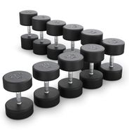Ряд гантелей круглых UNIX Fit обрезиненные от 27,5 до 50 кг DBRND27_5/50PBK