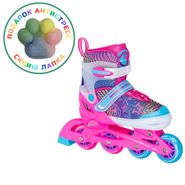 Раздвижные роликовые коньки CK-SK-P320-31 Pink (антистресс сквиш лапка в подарок) (S (29-32)) Alpha Caprice CK-SK-P320-31