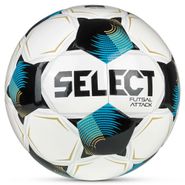 Мяч футзал. SELECT Futsal Attack V26, 1073471009, р.4, 32п, ПУ, руч.сш, бело-сине-черный 4