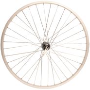 Колесо 26" заднее, обод одинарный алюм. б/пист. серебр., втулка сталь,под трещ., эксцентрик, серебр. ВЕЛООЛИМП ZVK00005