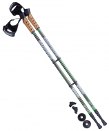 Палки для скандинавской ходьбы Berger Rainbow 77-135 см, 2-секционные, чёрный/ярко-зелёный УТ-00010966