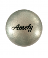 Мяч для художественной гимнастики Amely AGB-102 15 см серый с блестками УТ-00012865