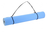 Коврик для фитнеса и йоги  Larsen TPE двухцветный сине/серый 4 мм 352563
