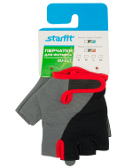 Перчатки для фитнеса STAR FIT SU-117, черный/серый/красный S УТ-00009552