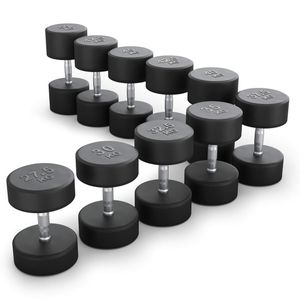 Ряд гантелей круглых UNIX Fit обрезиненные от 27,5 до 50 кг DBRND27_5/50PBK