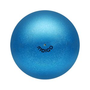 Мяч для художественной гимнастики INDIGO, IN118-BL, диам. 19 см, ПВХ, синий металлик с блестками