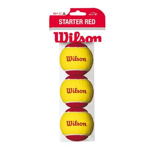 Мяч теннисный детский WILSON Starter Red, WRT137001,уп.3 шт, фетр,нат.резина,желто-красный