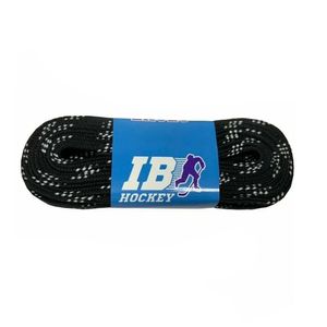 Шнурки для коньков IB Hockey с пропиткой, HLIB305BK, полиэстер, 305см, черные 305см
