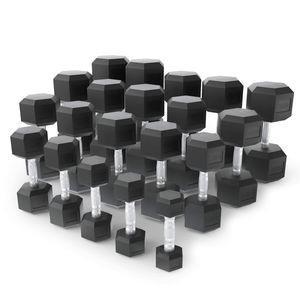 Ряд гантелей гексагональных UNIX Fit обрезиненные от 2,5 до 50 кг DBHEX2_5/50