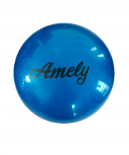 Мяч для художественной гимнастики Amely AGB-102 19 см синий с блестками УТ-00012874