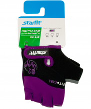 Перчатки для фитнеса STAR FIT SU-113, черный/фиолетовый/серый XS УТ-00009567