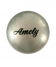 Мяч для художественной гимнастики Amely AGB-102 19 см серый с блестками УТ-00012873